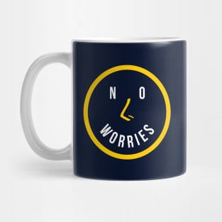 No Worries Smiling Face, Inspiratonal Cartoonish Quote Mug